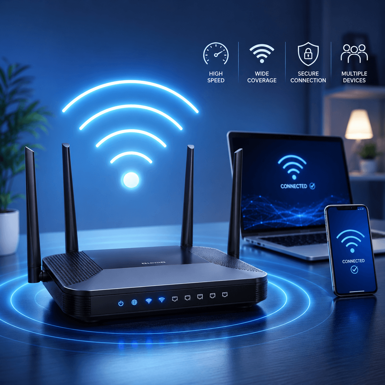 Wifi router met verbonden apparaten